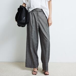 H&M Pants Dress High Waist Wide Leg Size 6 Gray NWT